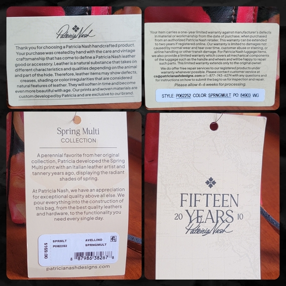 NWT Patricia Nash Avellino Spring Multi Leather Crossbody Bag Purse - Picture 16 of 16